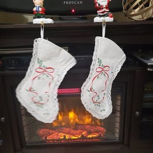 Battenburg Lace Christmas Stockings